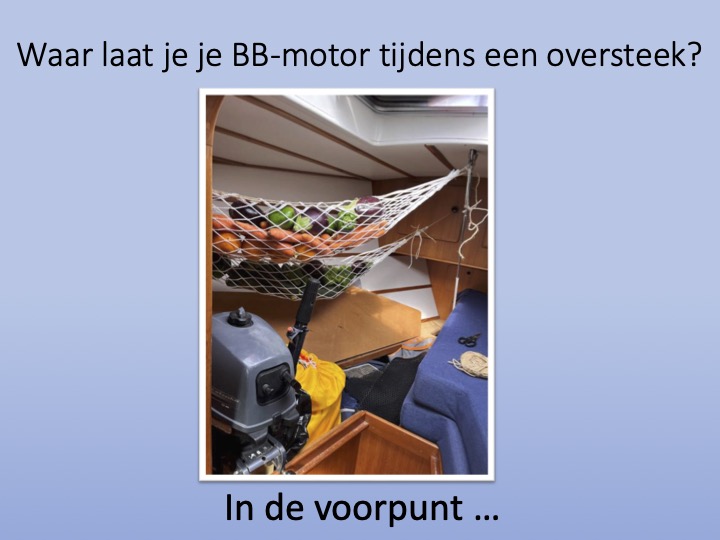 Waar laat je, je BB-motor tijdens een oversteek